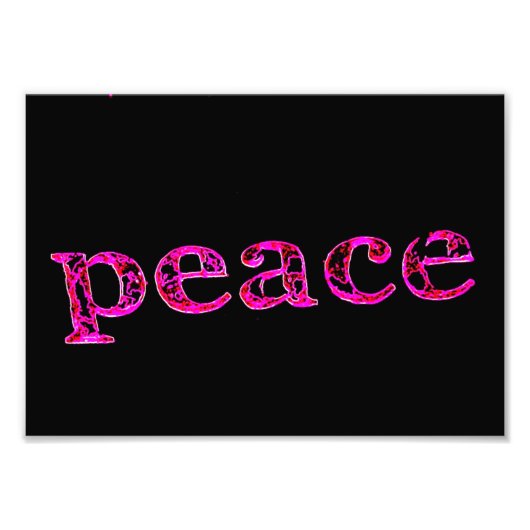 roze vrede in zwart foto afdruk (Voorkant)