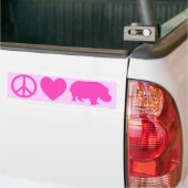 Roze Vrede Liefde en Nijlpaarden Bumpersticker (Op Truck)