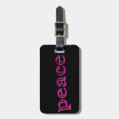 roze vrede op zwart bagagelabel (Voorkant verticaal)