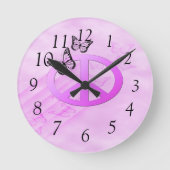 Roze vrede ronde klok (Voorkant)