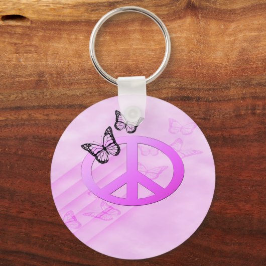 Roze vrede sleutelhanger (Voorkant)