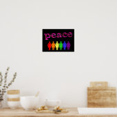 roze vrede zwarte LGBTQIA Poster (Keuken)