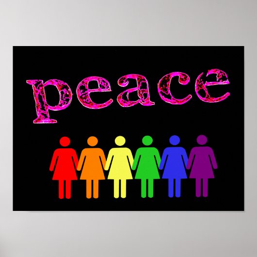 roze vrede zwarte LGBTQIA Poster (Voorkant)