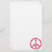 Roze vredesbloemen briefpapier (Voorkant / Achterkant)