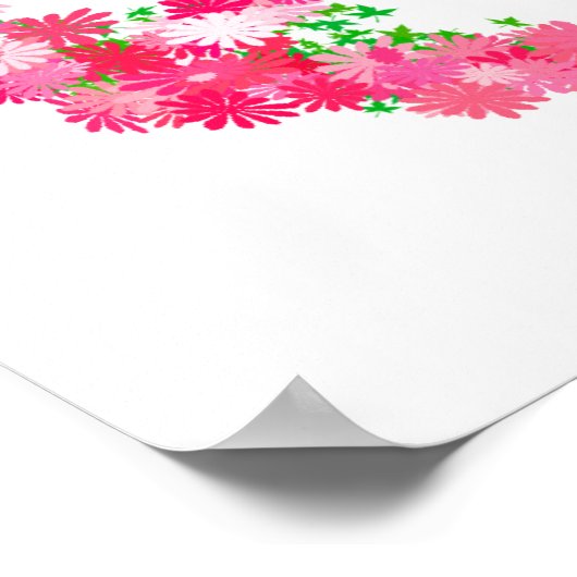 Roze Vredesbloemen Poster (Hoek)