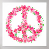 Roze Vredesbloemen Poster (Voorkant)
