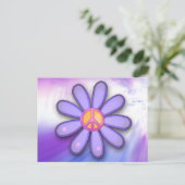  roze vredesbord briefkaart (Staand voorkant)