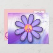  roze vredesbord briefkaart (Voorkant / Achterkant)