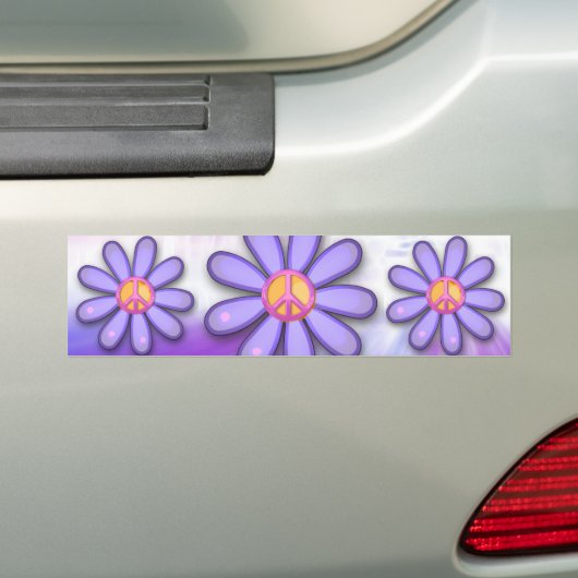 roze vredesbord bumpersticker (Op auto)