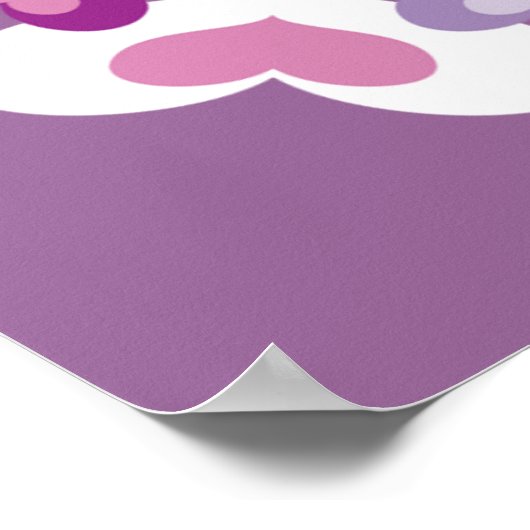 roze vredesbord en afdrukken in hart poster (Hoek)