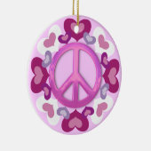  roze vredesbord en kunstversiering keramisch ornament (Rechts)