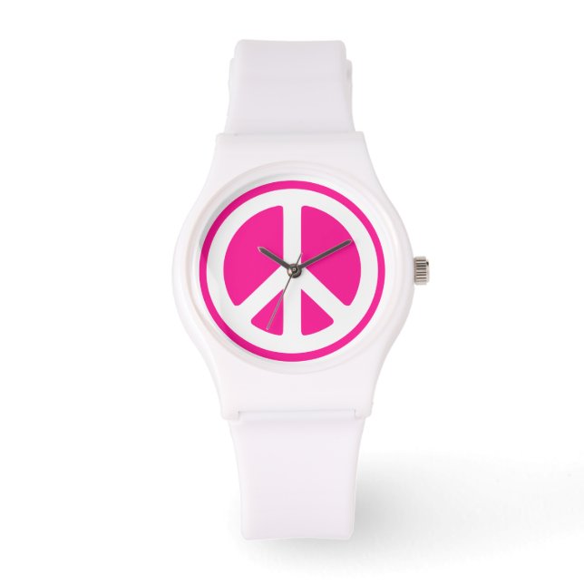 Roze Vredesbord Horloge (Voorkant)