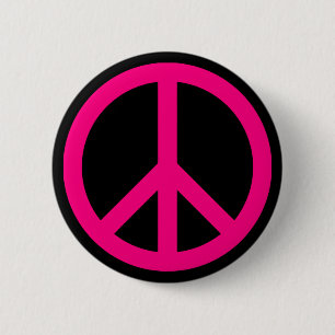 Roze Vredesbord Knop Ronde Button 5,7 Cm