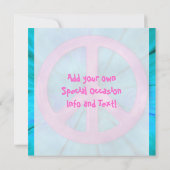 roze vredesbord over blauwe Abstracte explosie Save The Date (Achterkant)