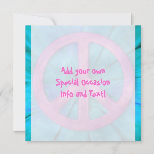  roze vredesbord over blauwe Abstracte explosie Save The Date (Achterkant)