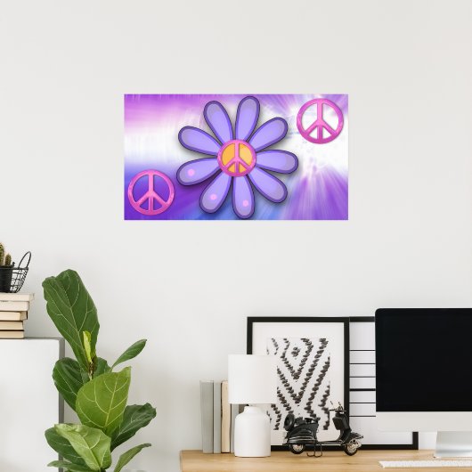  roze vredesbord poster (Thuiskantoor)