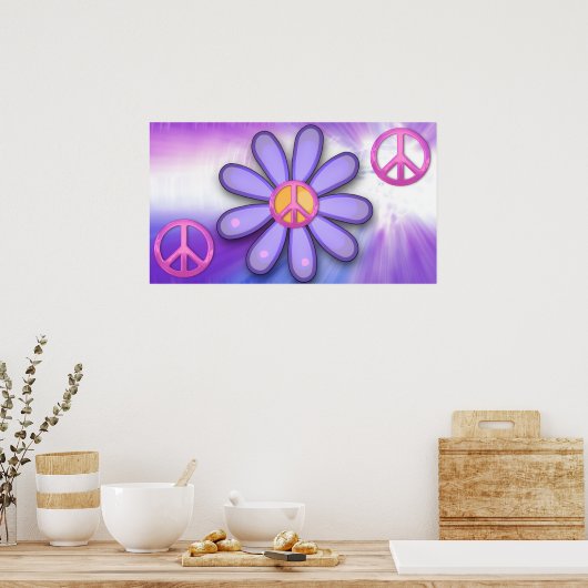  roze vredesbord poster (Keuken)