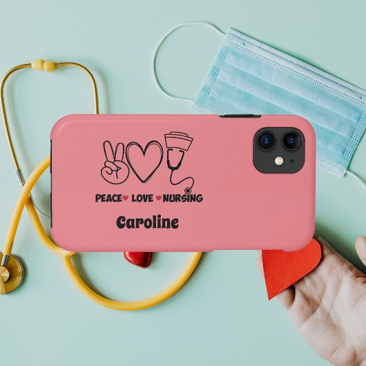 Roze vredesliefde Verpleegkundigheid Waardering Case-Mate iPhone Case