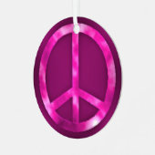Roze Vredesornament Metalen Ornament (Voorkant links)