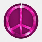 Roze Vredesornament Metalen Ornament (Voorkant)