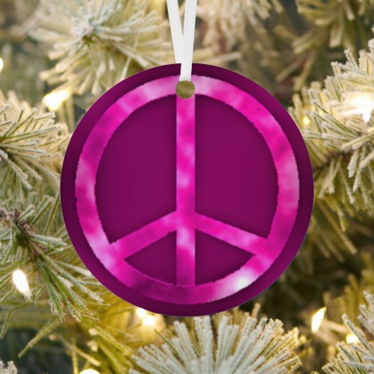 Roze Vredesornament Metalen Ornament (Insitu)
