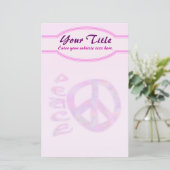 Roze vredespostuur briefpapier (Staand voorkant)