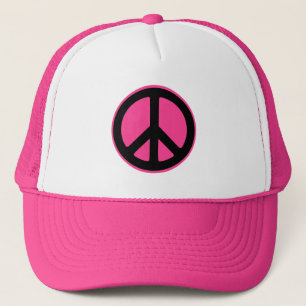 Roze Vredessymbool Hoed Trucker Pet