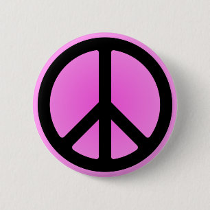 Roze vredessymbool knop ronde button 5,7 cm