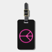 Roze Vredesteken Bagagelabel (Voorkant verticaal)