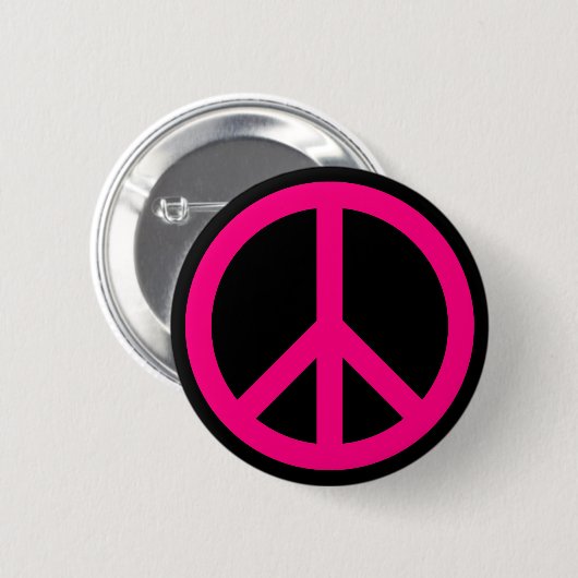 Roze Vredesteken Button (Voorkant /achterkant)