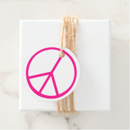 Roze Vredesteken Groovy Cadeaupapier Bedankjes Labels
