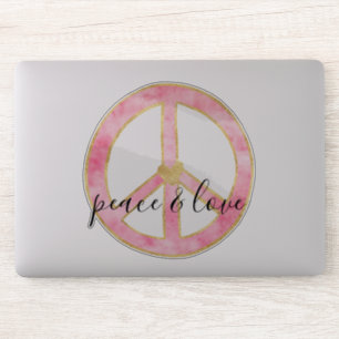 Roze Vredesteken Inspirerend citaat Sticker