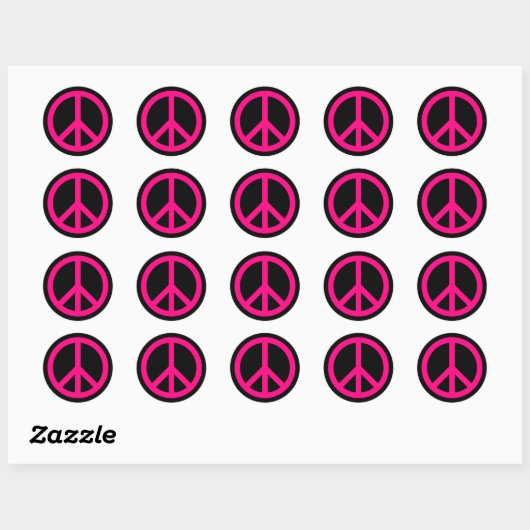 Roze Vredesteken Sticker (Vel)