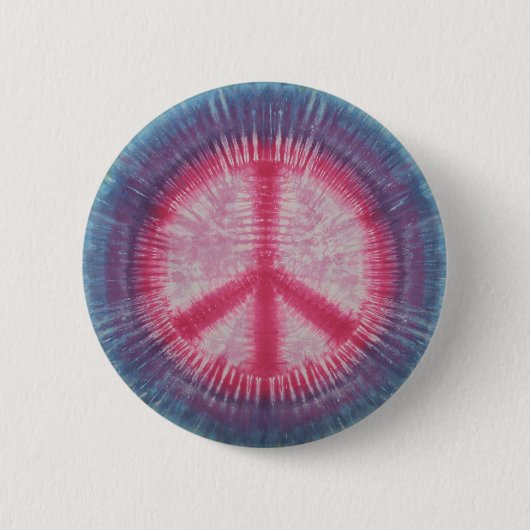 Roze Vredesteken Tie Dye Button (Voorkant)