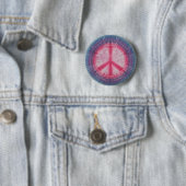Roze Vredesteken Tie Dye Button (In situ)