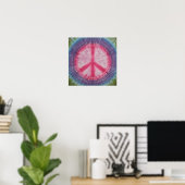 Roze Vredesteken Tie Dye Poster (Thuiskantoor)
