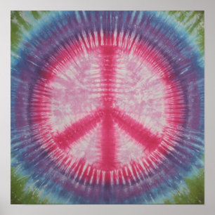 Roze Vredesteken Tie Dye Poster