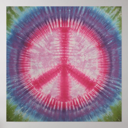 Roze Vredesteken Tie Dye Poster (Voorkant)