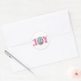 Roze vreugde met bessen Kerst foto Vakantie Ronde Sticker