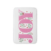 Roze Vreugde met bessen Kerstvakantie Badmat (Voorkant Verticaal)