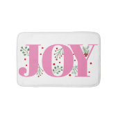 Roze Vreugde met bessen Kerstvakantie Badmat (Voorkant)