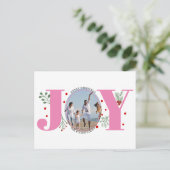 Roze Vreugde met bessen Kerstvakantie foto Briefkaart (Staand voorkant)