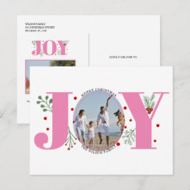 Roze Vreugde met bessen Kerstvakantie foto Briefkaart