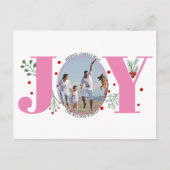 Roze Vreugde met bessen Kerstvakantie foto Briefkaart (Voorkant)