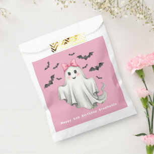 Roze Vriendelijk Meisje Spook Met Vliegboten Bedankzakje