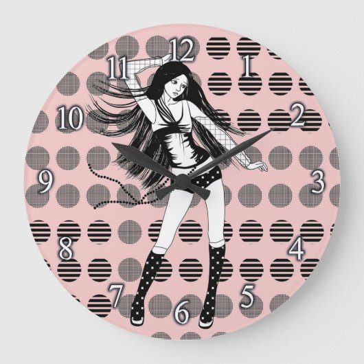 roze vriendin danser grote klok (Voorkant)