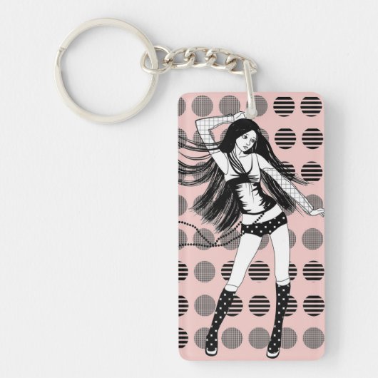 roze vriendin danser sleutelhanger (Voorkant)