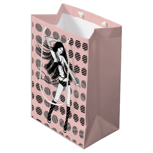 roze vriendin danseres medium cadeauzakje (Voorkant Gekanteld)
