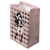 roze vriendin danseres medium cadeauzakje (Achterkant Gekanteld)