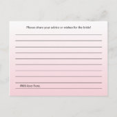 Roze Vrijgezellenfeest Advice Kaarten (Achterkant)